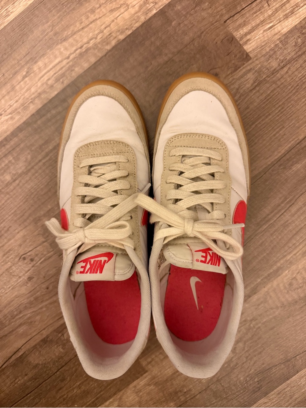 Nike White Low-Top Sneakers with Pink Accents